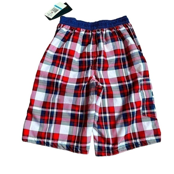 Polo boys swim trunks red plaid size 5/6 NWT - Picture 3 of 5